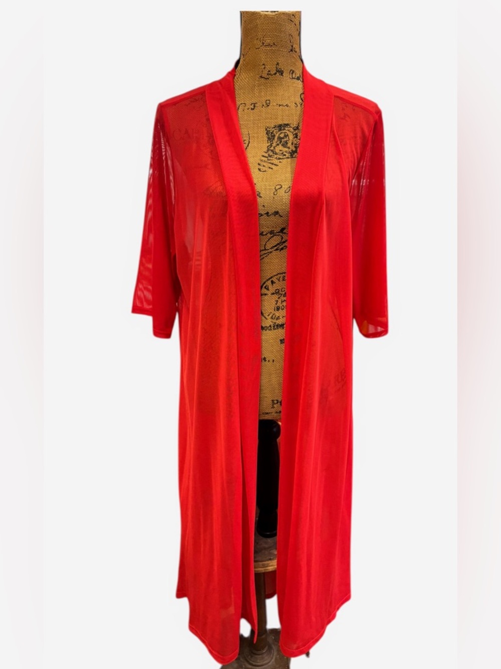 Women’s Red Sheer ODDY Chiffon Peignoir Sleepwear/ Robe